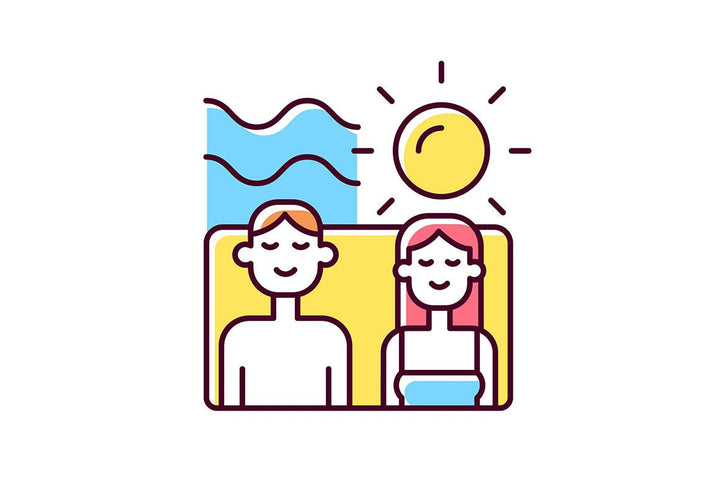 Romance RGB color icons set
