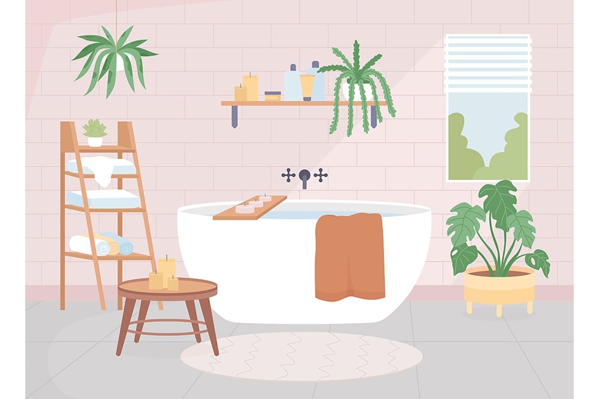 Romantic bath illustration bundle