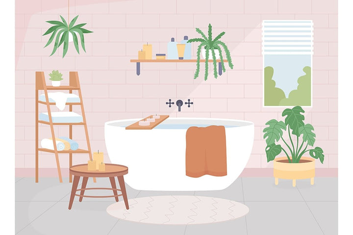 Romantic bath illustration bundle