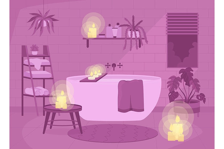 Romantic bath illustration bundle