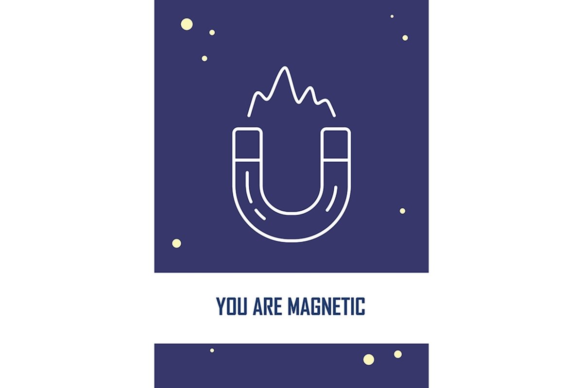 Romantic postcard with linear glyph icon set