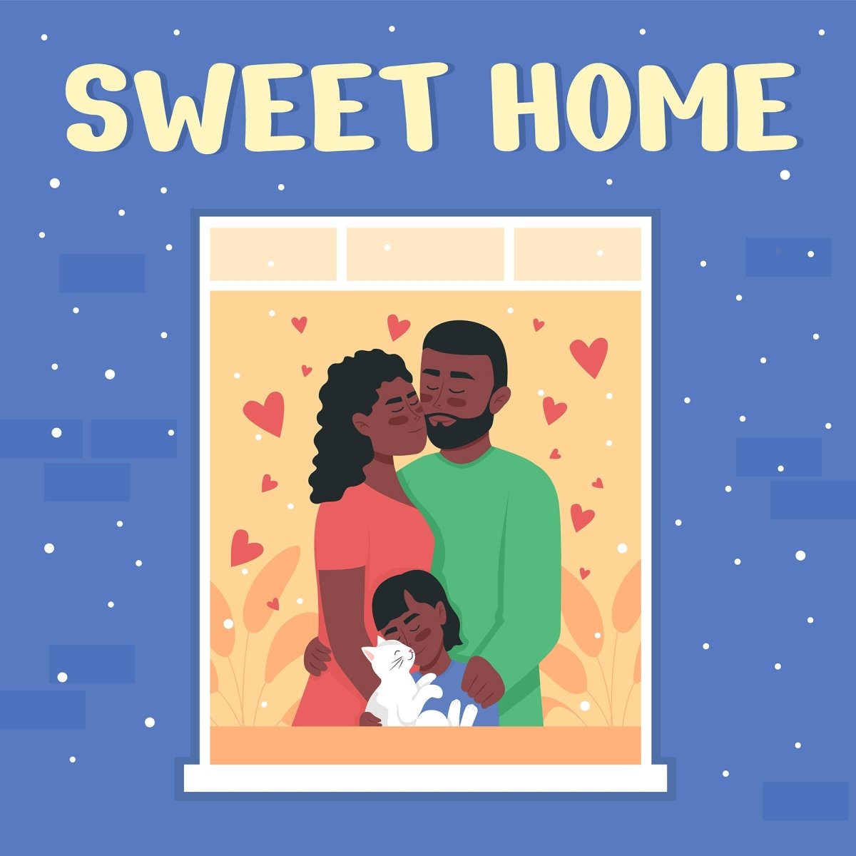 Romantic relationship post mockup card bundle