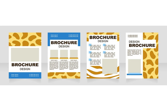 Safari animals blank brochure layout design