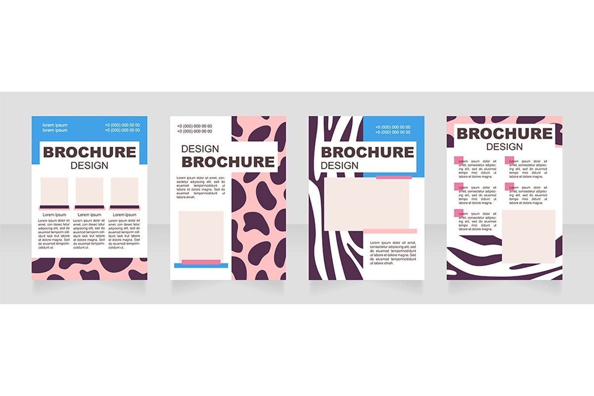 Safari animals blank brochure layout design