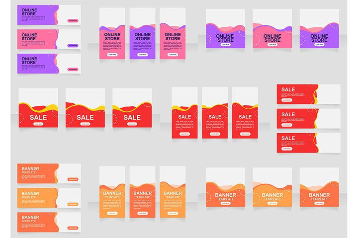 Sale web banner design template bundle