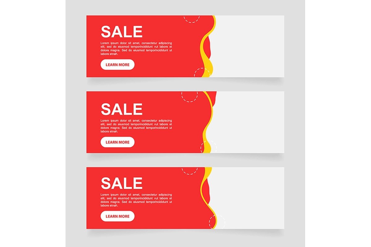 Sale web banner design template bundle
