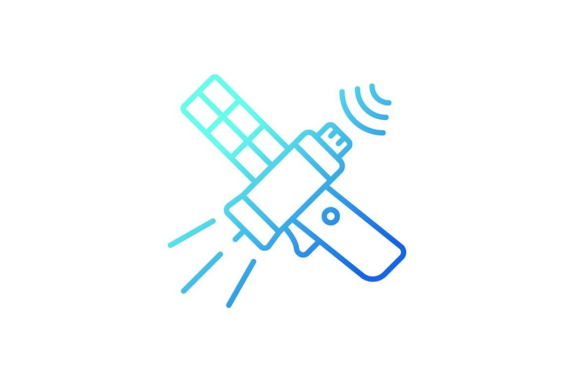 Satellites types gradient icons set for dark and light mode for dark and light mode