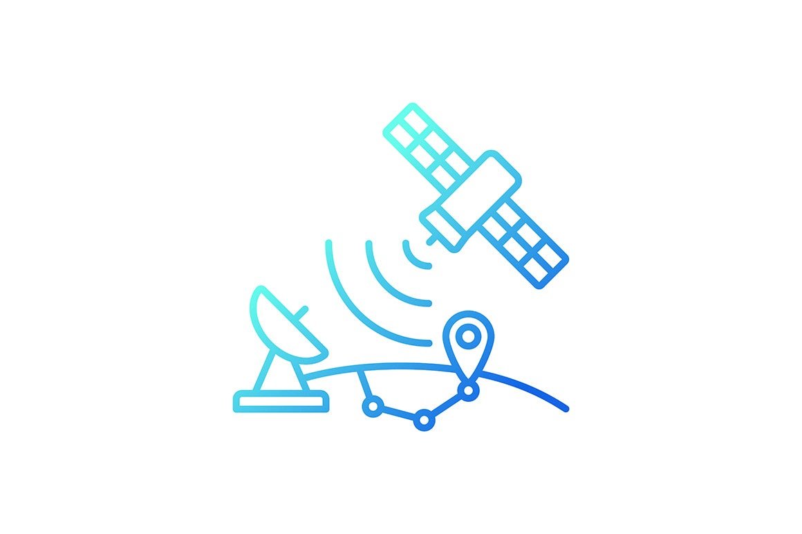Satellites types gradient icons set for dark and light mode for dark and light mode