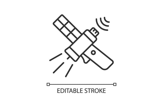 Satellites types linear icons set for dark and light mode