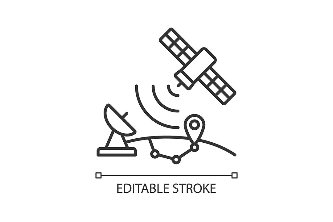 Satellites types linear icons set for dark and light mode