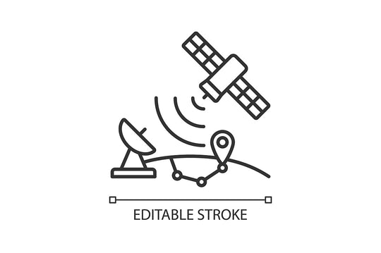 Satellites types linear icons set for dark and light mode