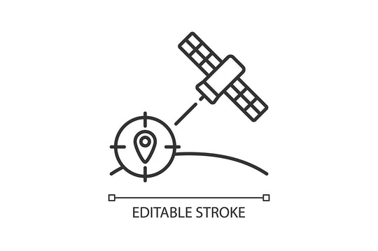 Satellites types linear icons set for dark and light mode