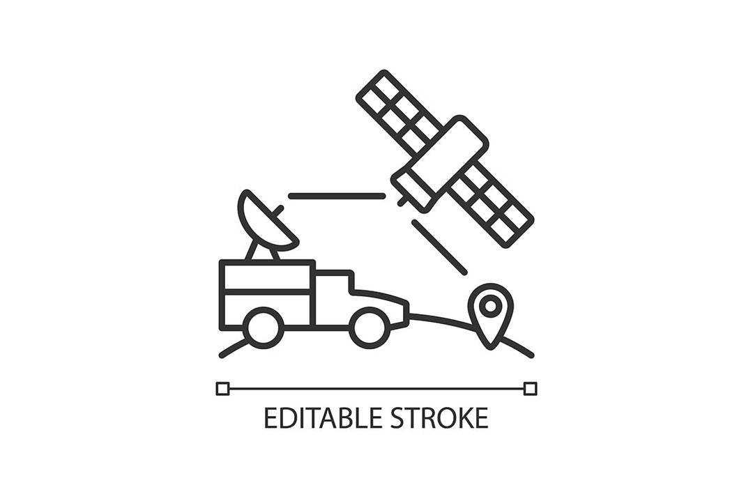 Satellites types linear icons set for dark and light mode
