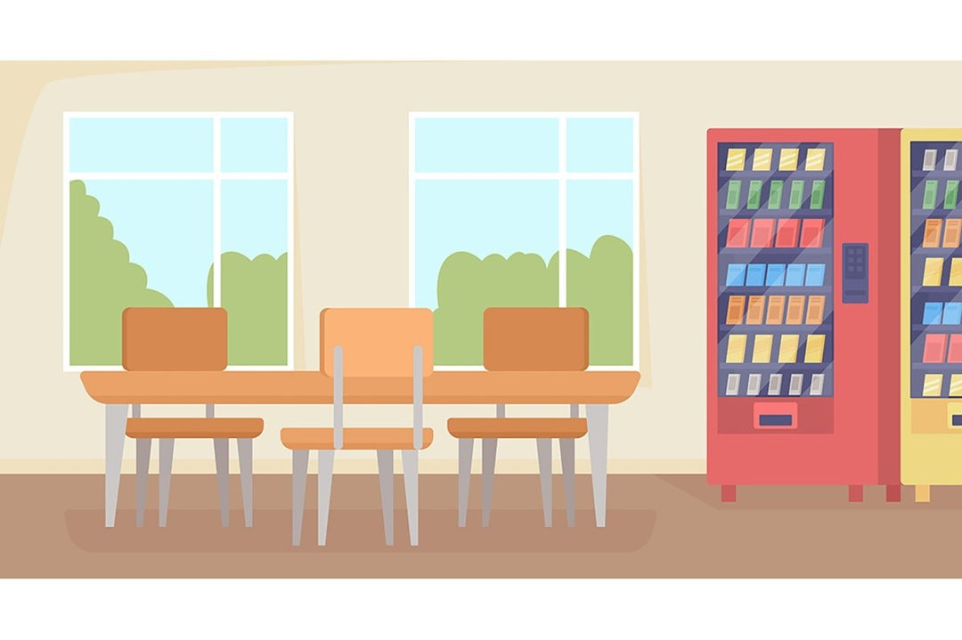 School rooms flat color vector illustration set