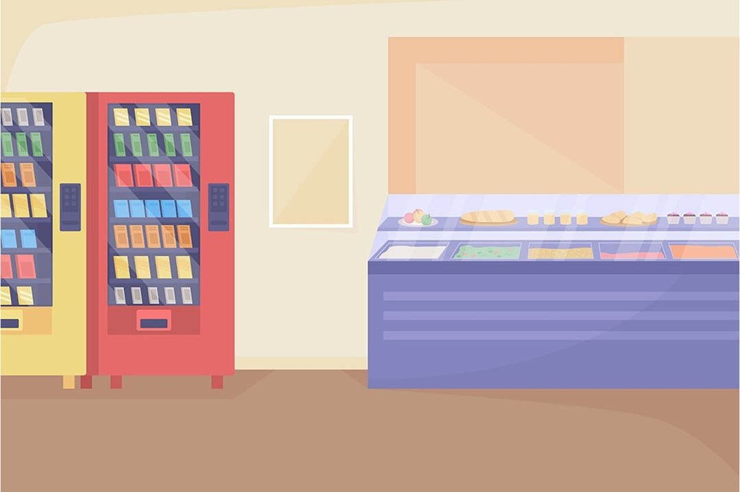 School rooms flat color vector illustration set