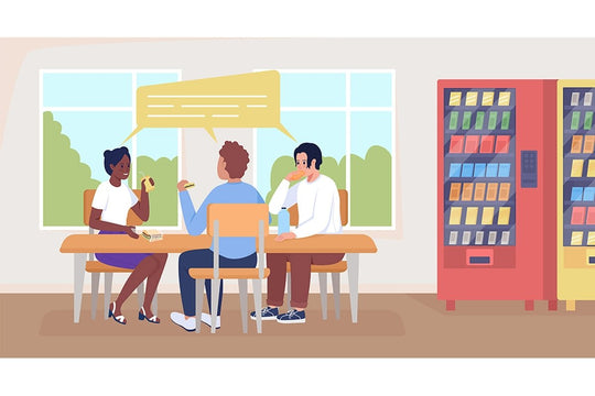 School rooms flat color vector illustration set