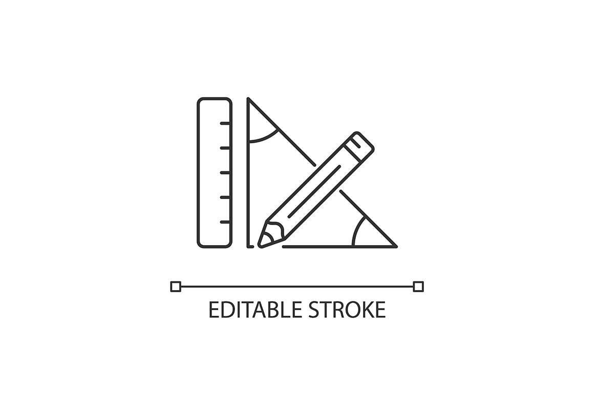 School subjects linear icons set for dark and light mode. Editable Stroke