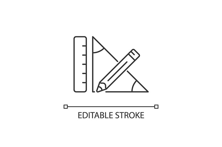 School subjects linear icons set for dark and light mode. Editable Stroke