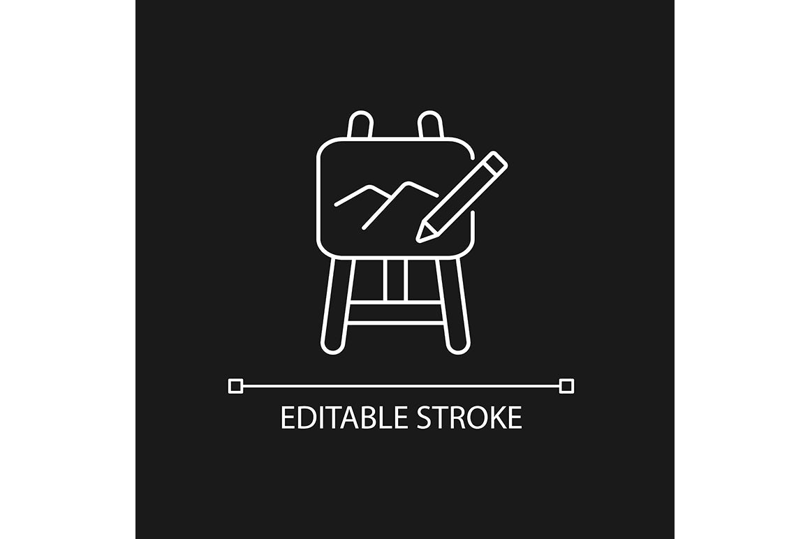 School subjects linear icons set for dark and light mode. Editable Stroke