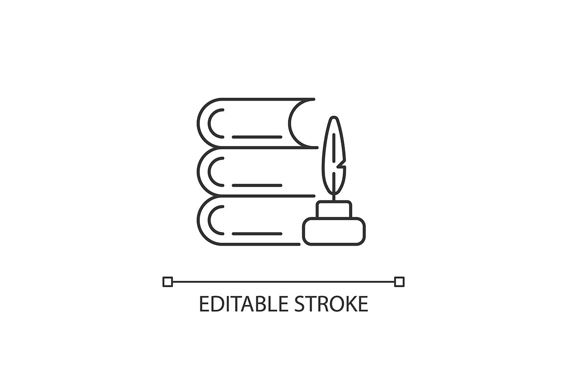 School subjects linear icons set for dark and light mode. Editable Stroke