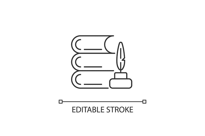 School subjects linear icons set for dark and light mode. Editable Stroke