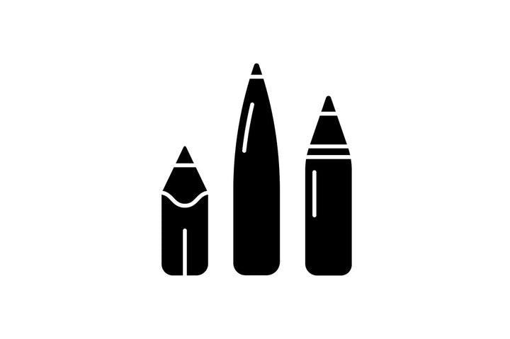 School supplies black glyph icons set on white space