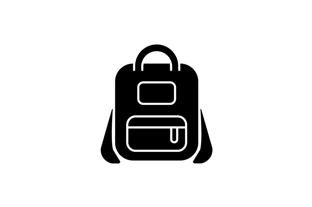 School supplies black glyph icons set on white space