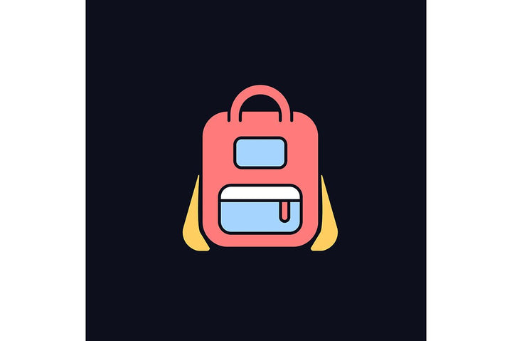School supplies light and dark theme RGB color icons set