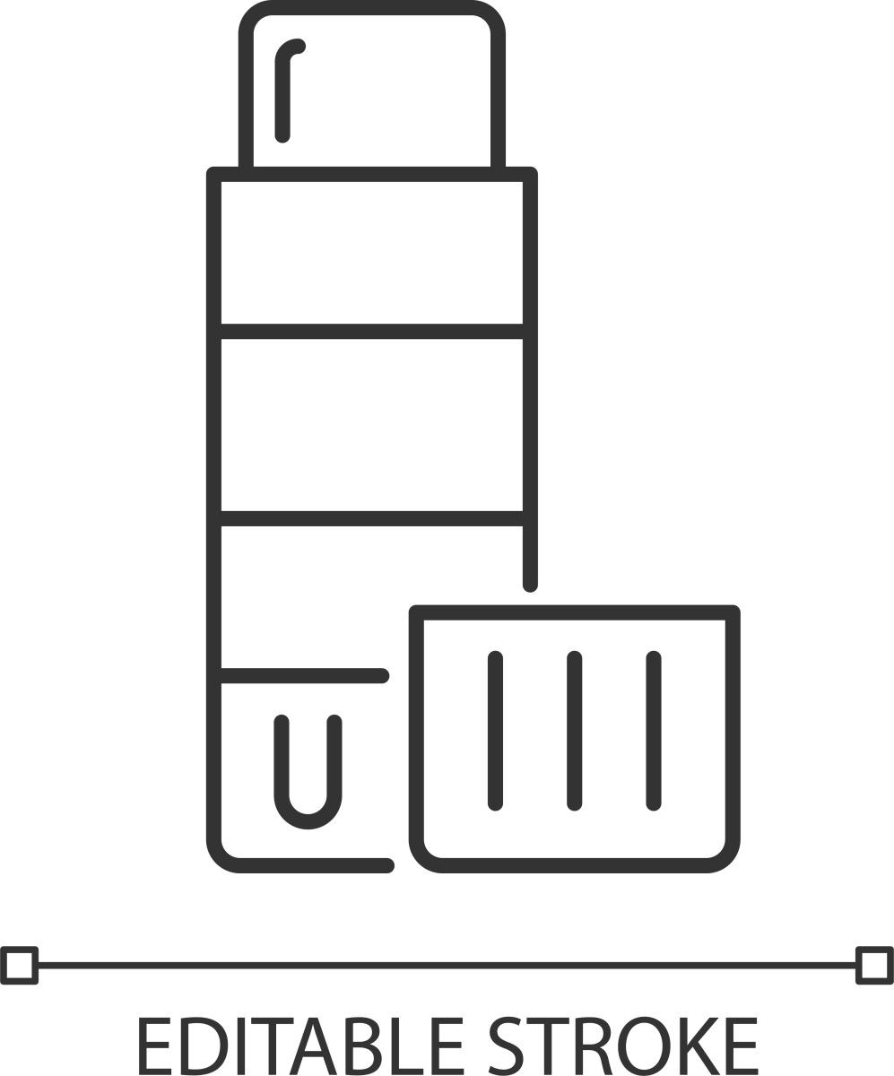 School supplies linear icons set