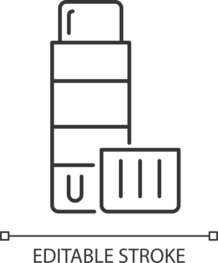 School supplies linear icons set