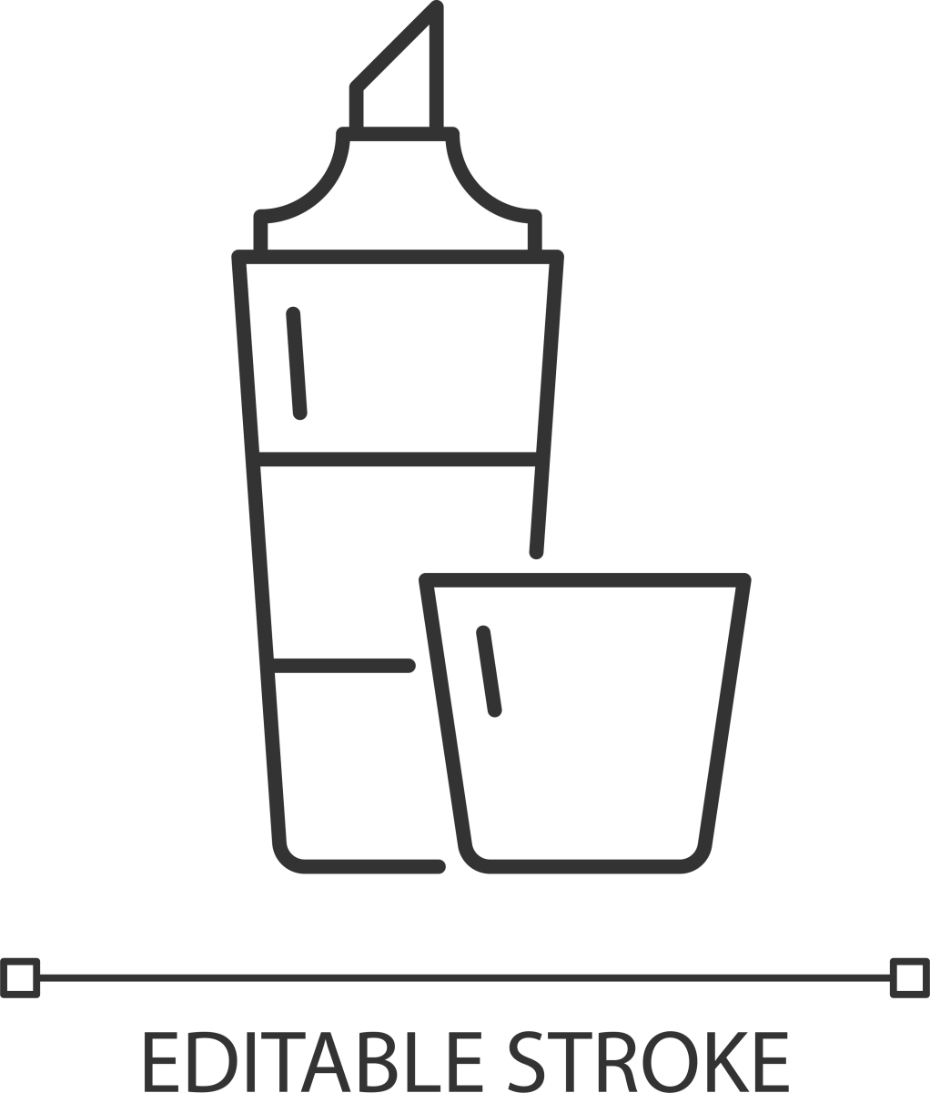 School supplies linear icons set