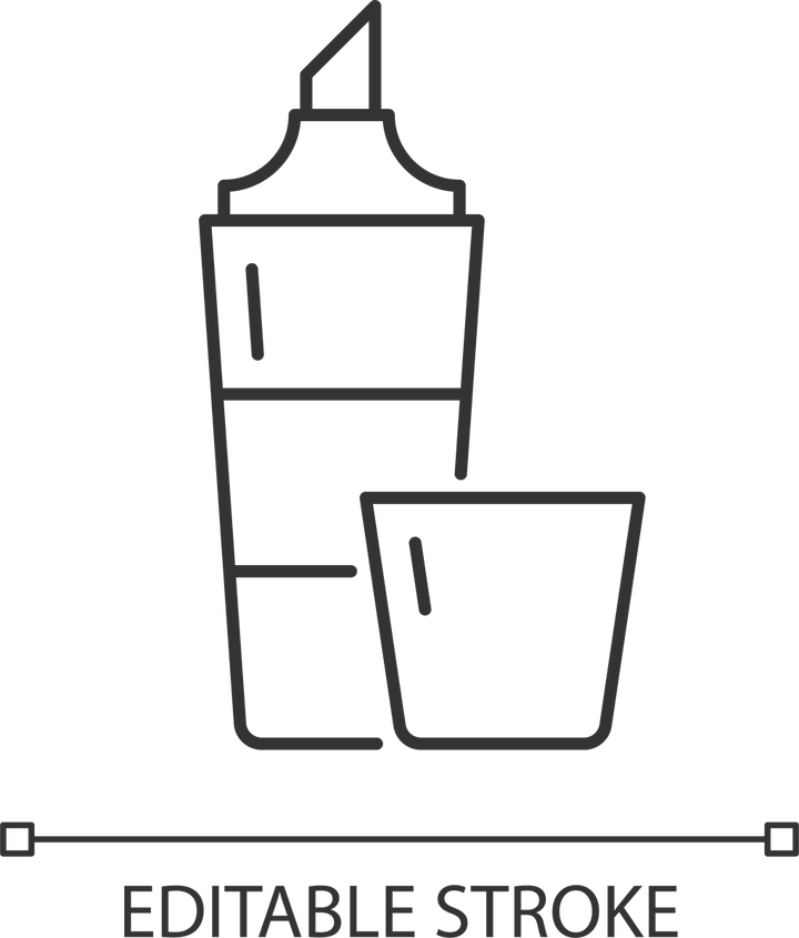 School supplies linear icons set