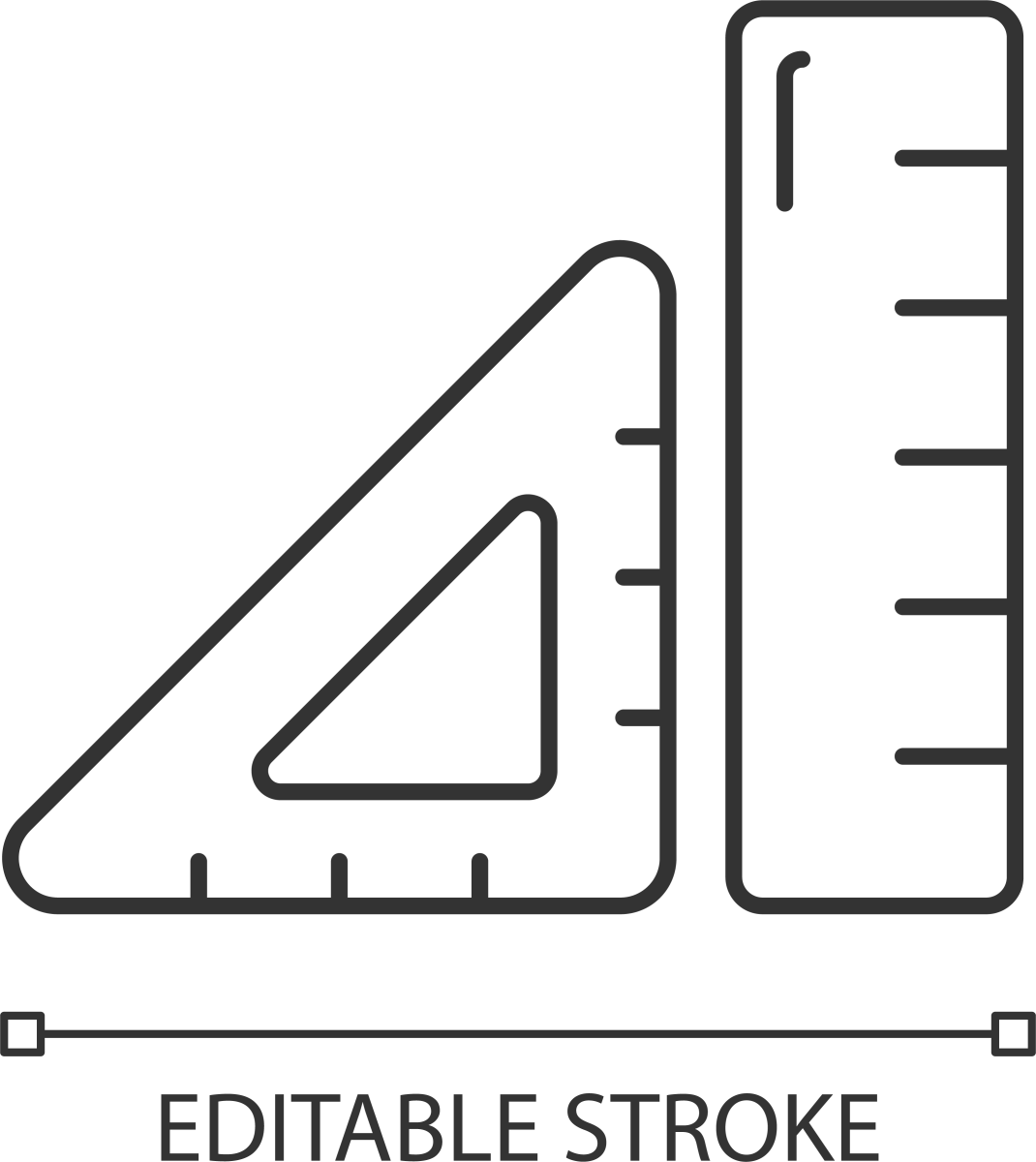 School supplies linear icons set