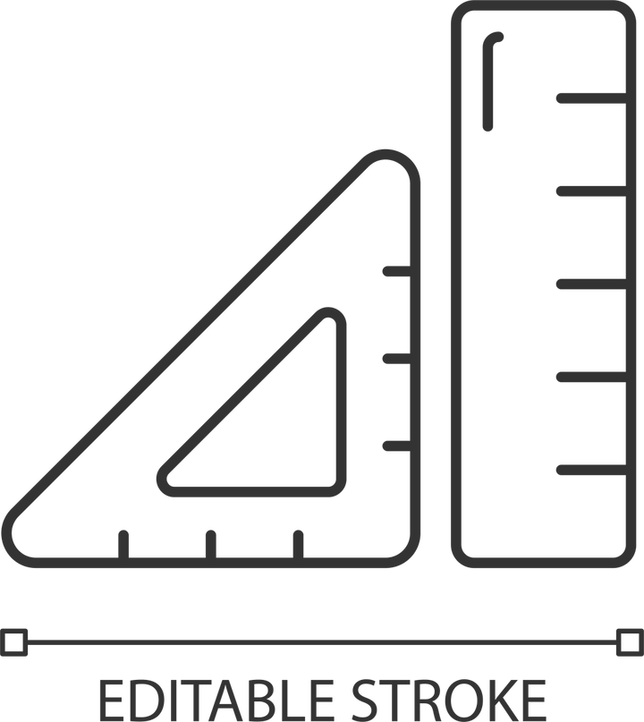 School supplies linear icons set