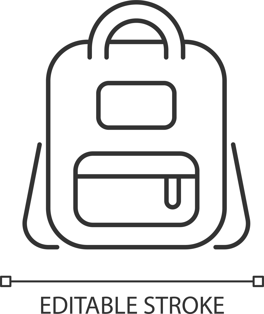 School supplies linear icons set