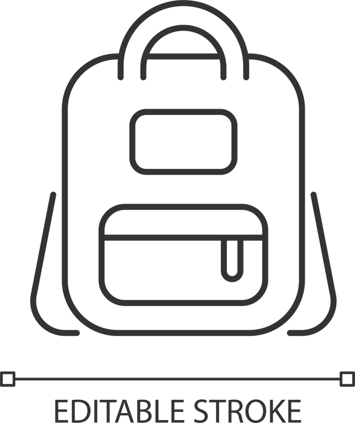 School supplies linear icons set
