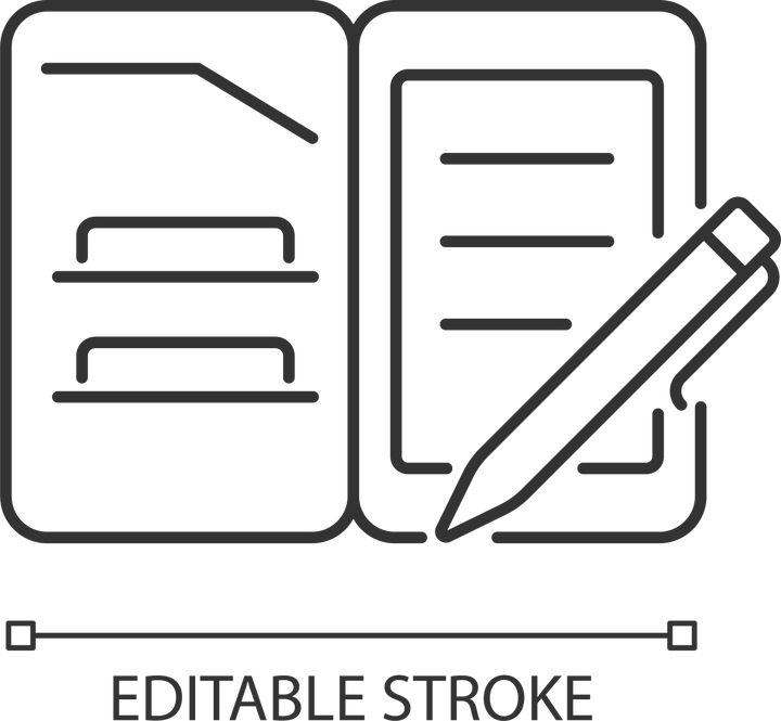 School supplies linear icons set