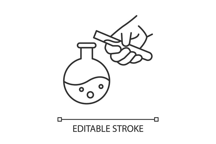 Science Experiment Linear Icons Set