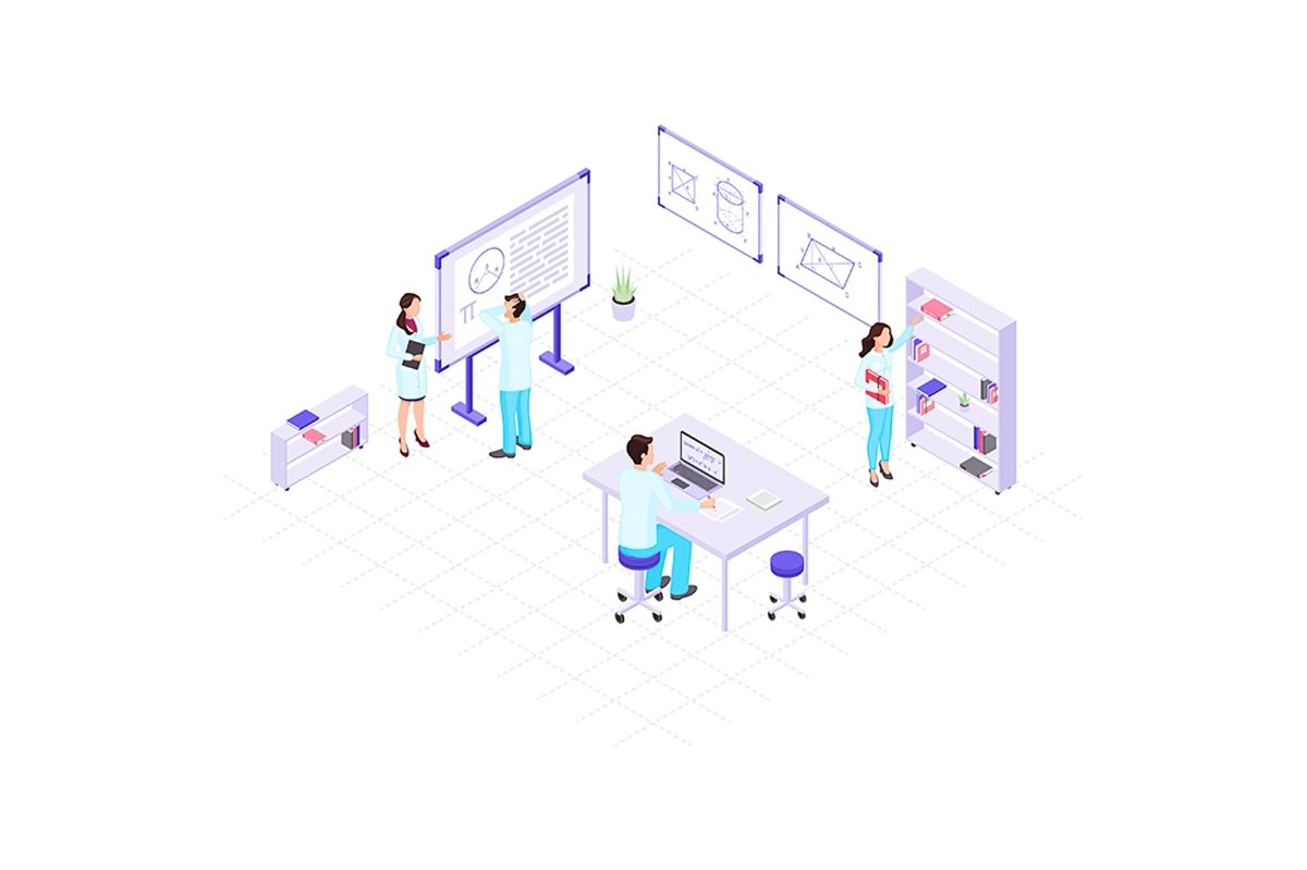 Scientists at work vector illustration bundle