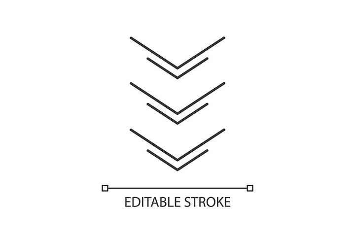 Scroll down pixel perfect linear icons set