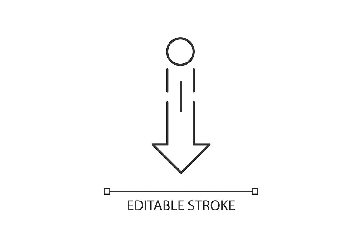 Scroll down pixel perfect linear icons set