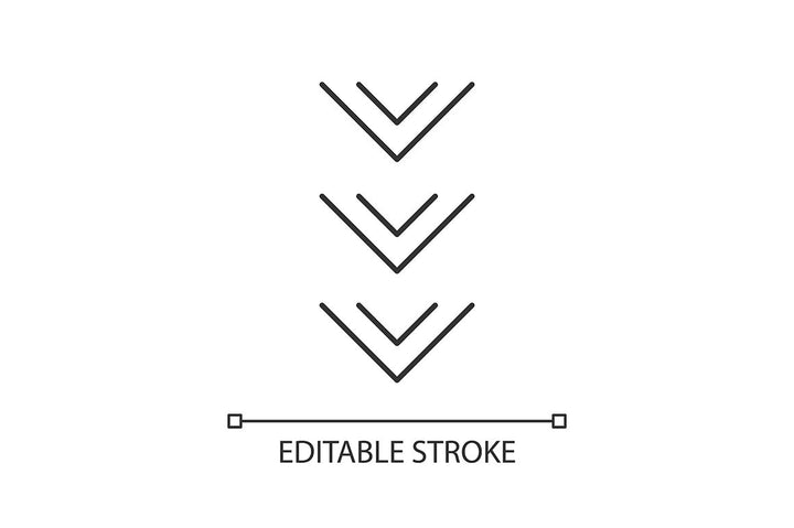 Scroll down pixel perfect linear icons set