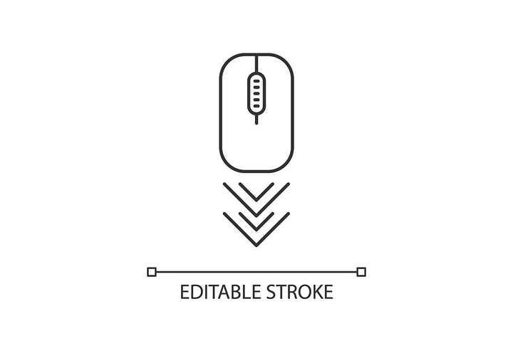 Scroll down pixel perfect linear icons set