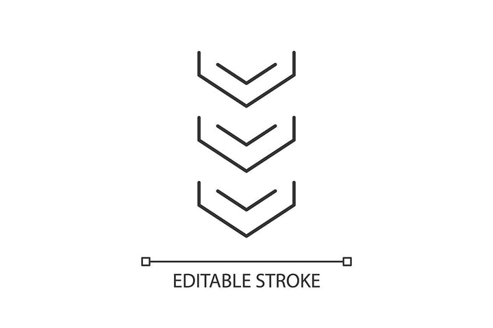 Scroll down pixel perfect linear icons set