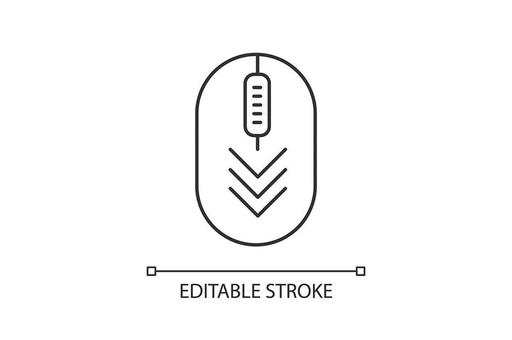 Scroll down pixel perfect linear icons set