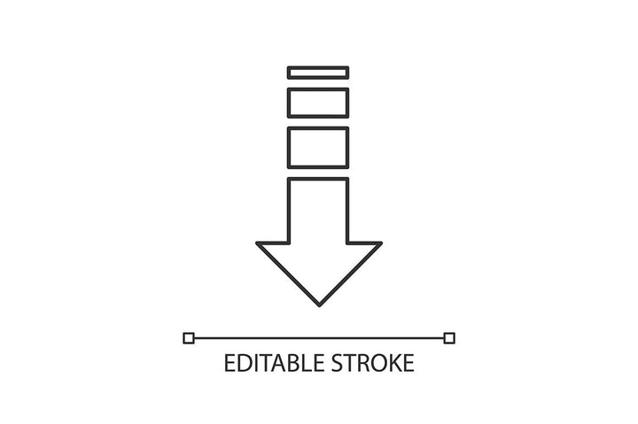 Scroll down pixel perfect linear icons set