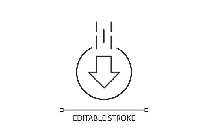 Scroll down pixel perfect linear icons set