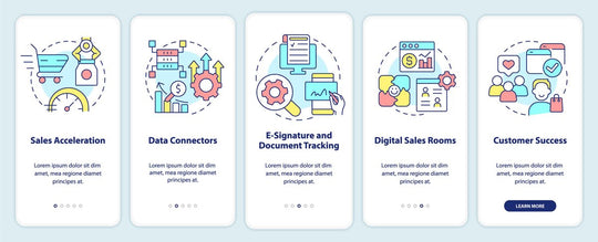 Selling trends mobile app screen set