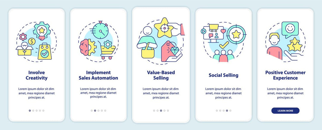 Selling trends mobile app screen set