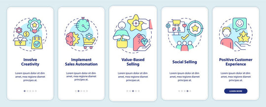 Selling trends mobile app screen set